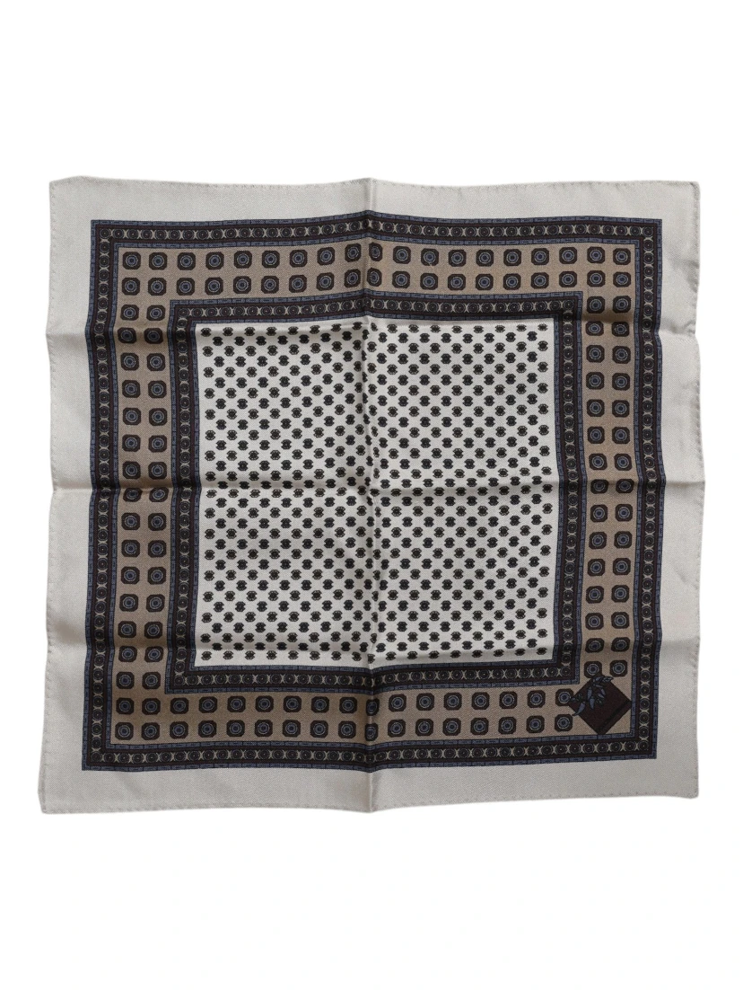 Multicolor Geometric Handkerchief Pocket Scarf