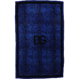 Royal Blue Leopard DG Logo 100% Cotton Beach Towel
