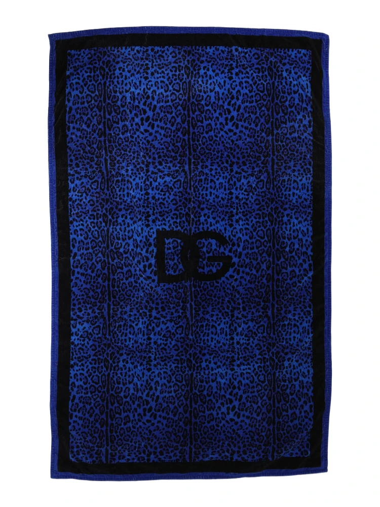 Royal Blue Leopard DG Logo 100% Cotton Beach Towel