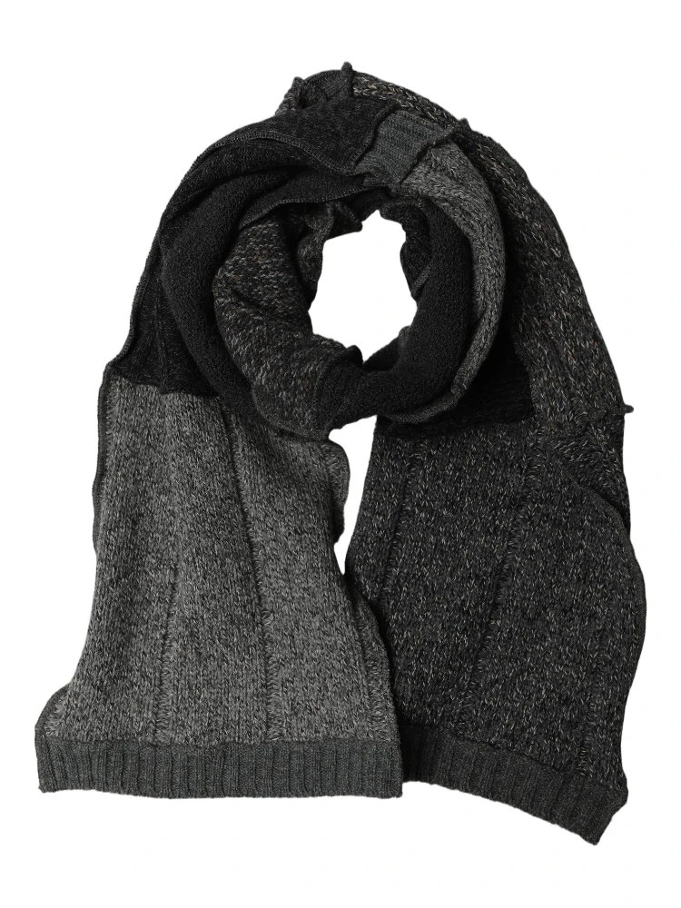 Multicolor Patchwork Wool Knit Shawl Scarf