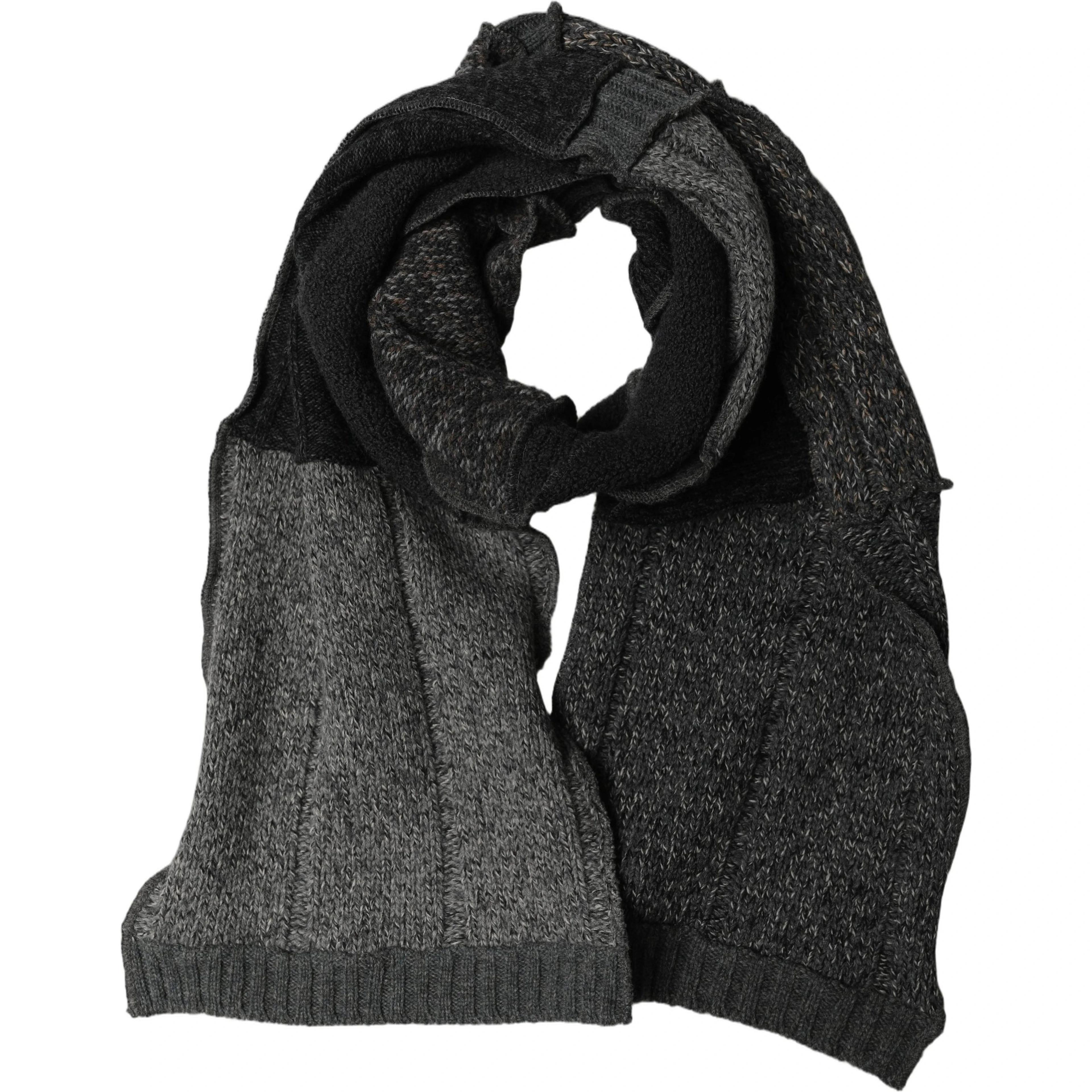 Multicolor Patchwork Wool Knit Shawl Scarf
