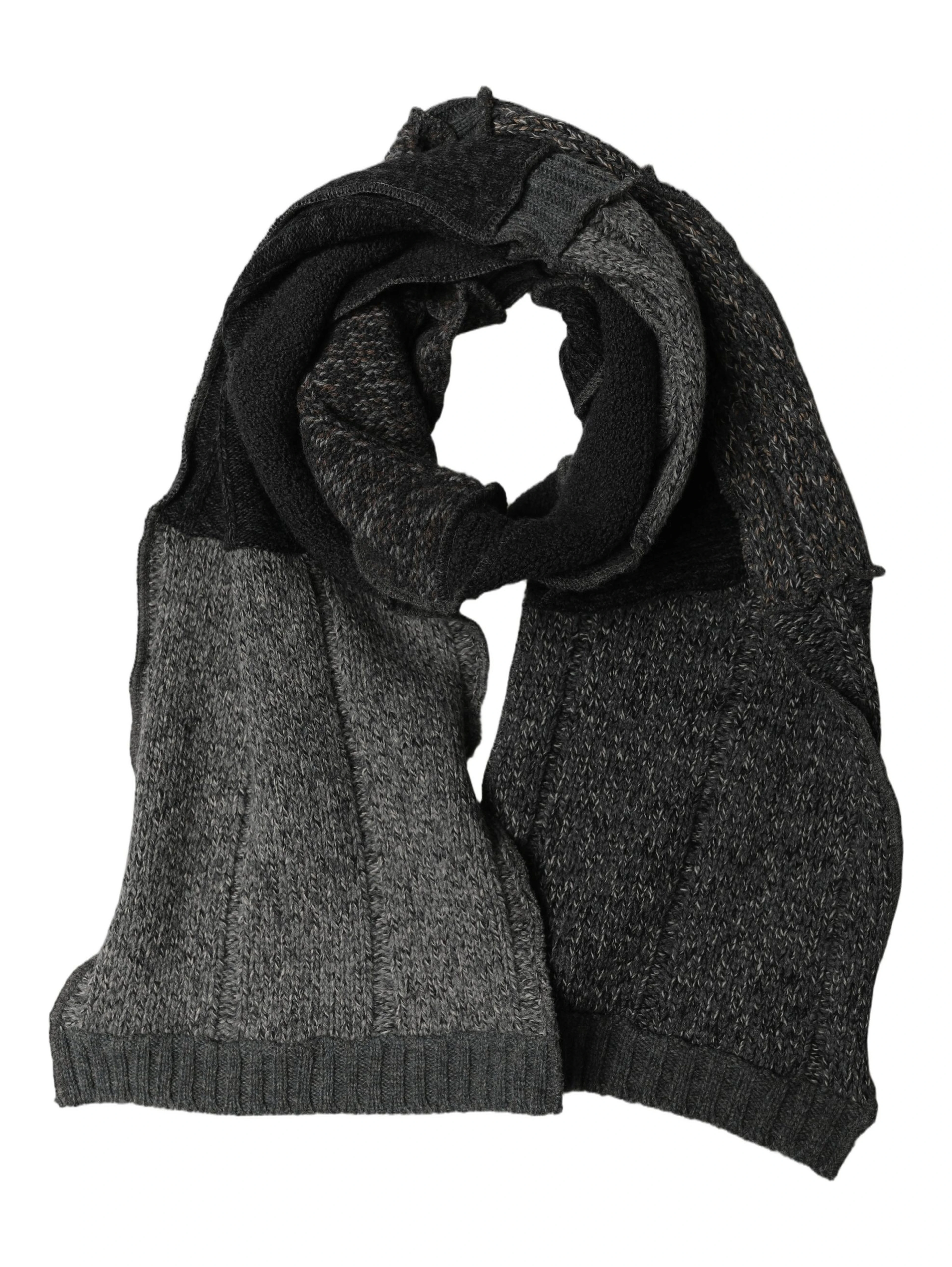 Multicolor Patchwork Wool Knit Shawl Scarf