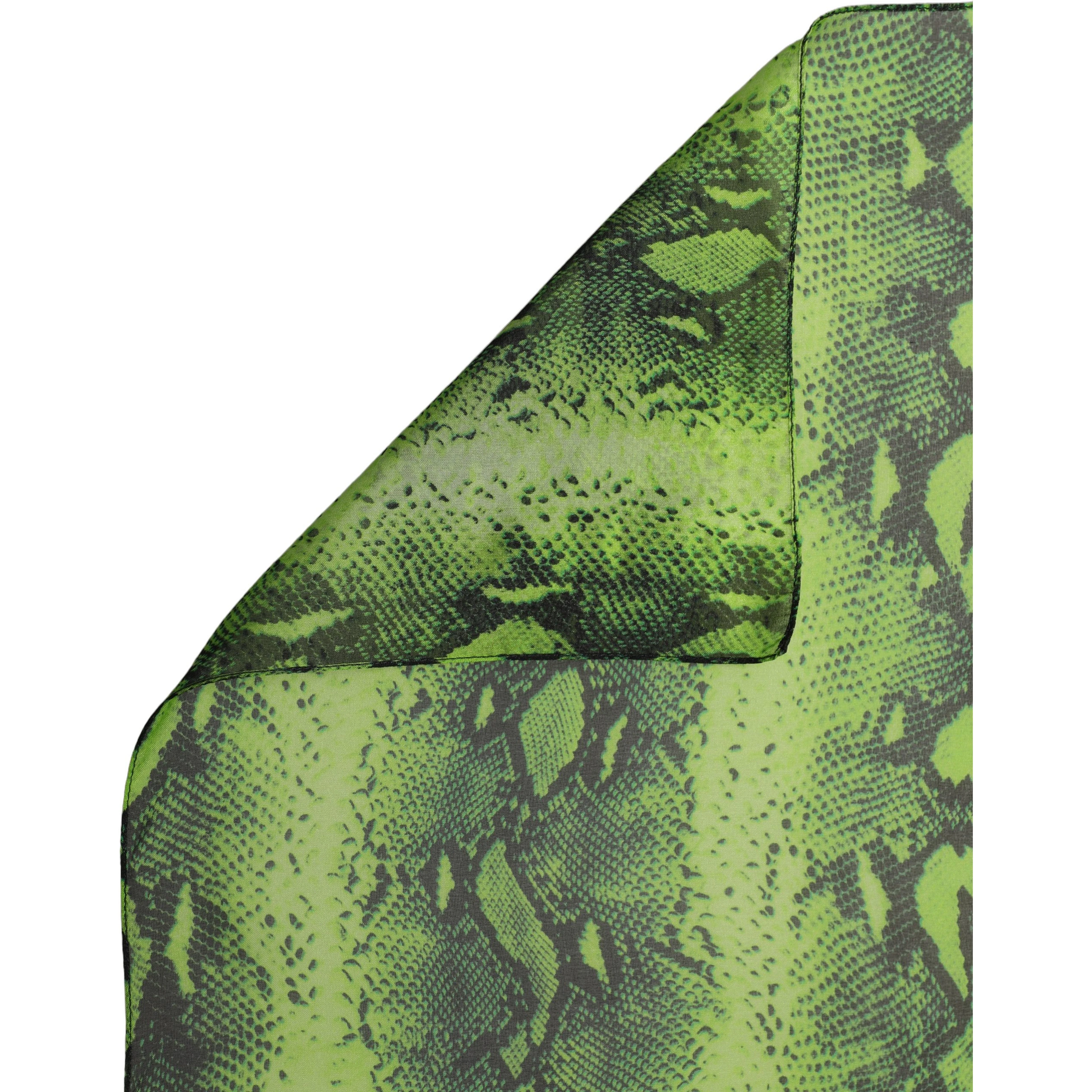 Green Black Printed Silk Sheer Stole Scarf