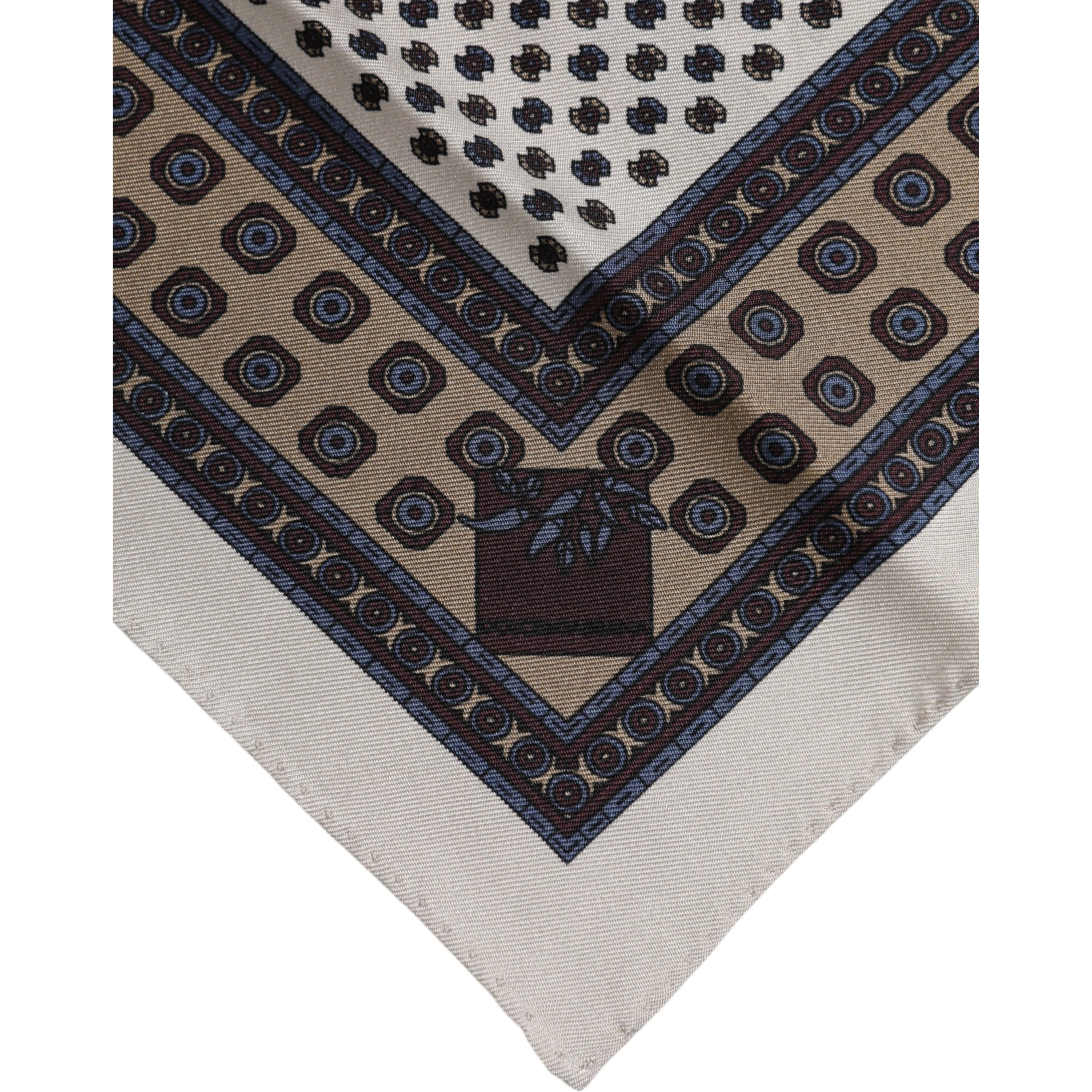 Multicolor Geometric Handkerchief Pocket Scarf