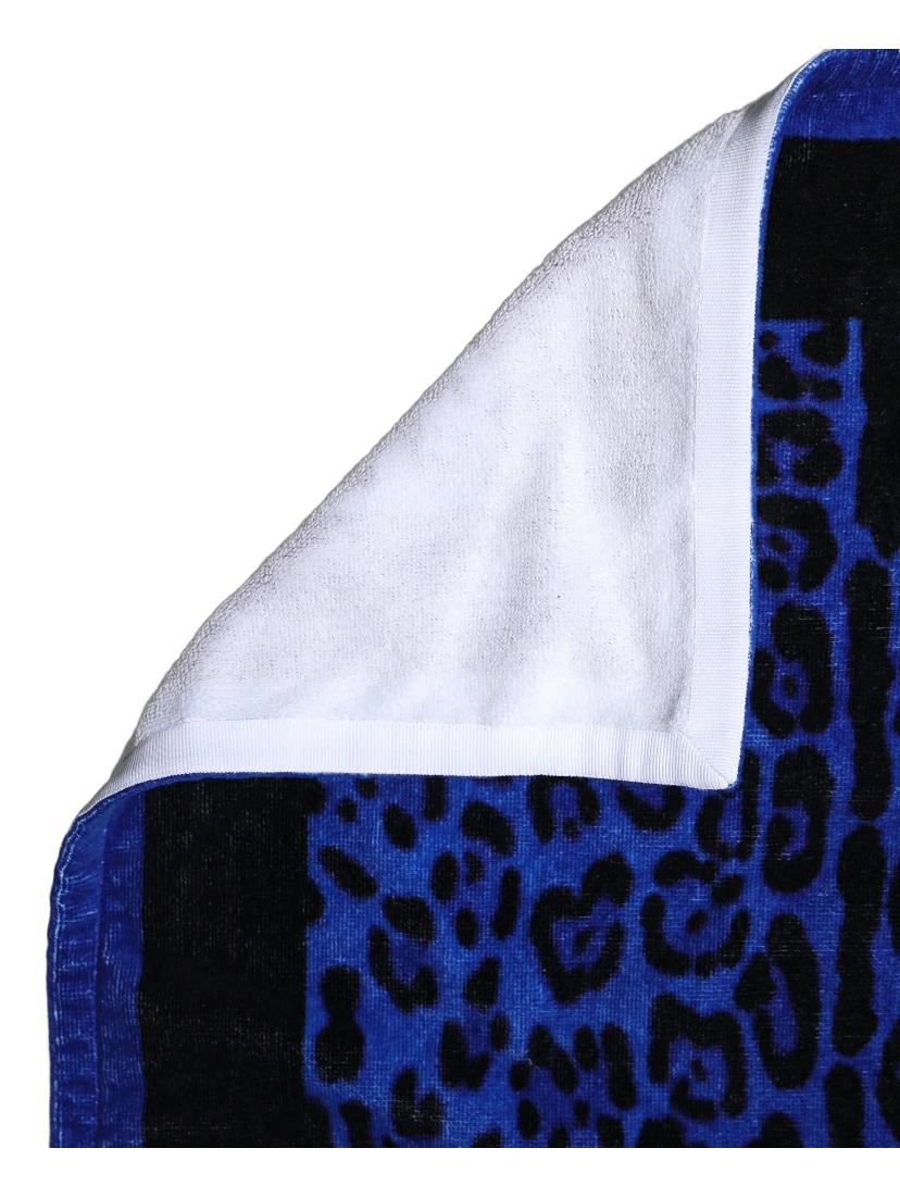 Royal Blue Leopard DG Logo 100% Cotton Beach Towel