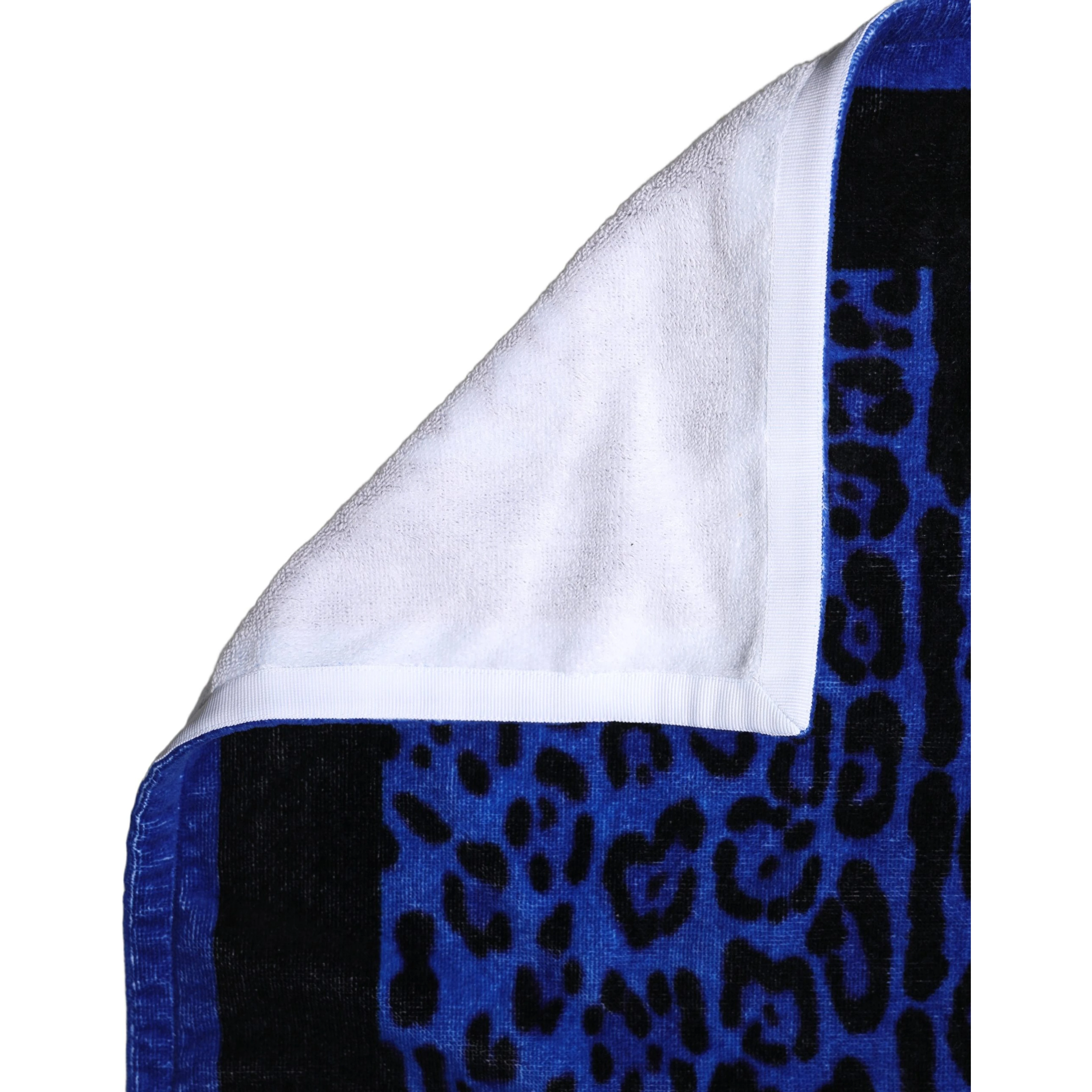 Royal Blue Leopard DG Logo 100% Cotton Beach Towel