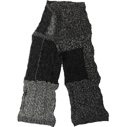 Multicolor Patchwork Wool Knit Shawl Scarf