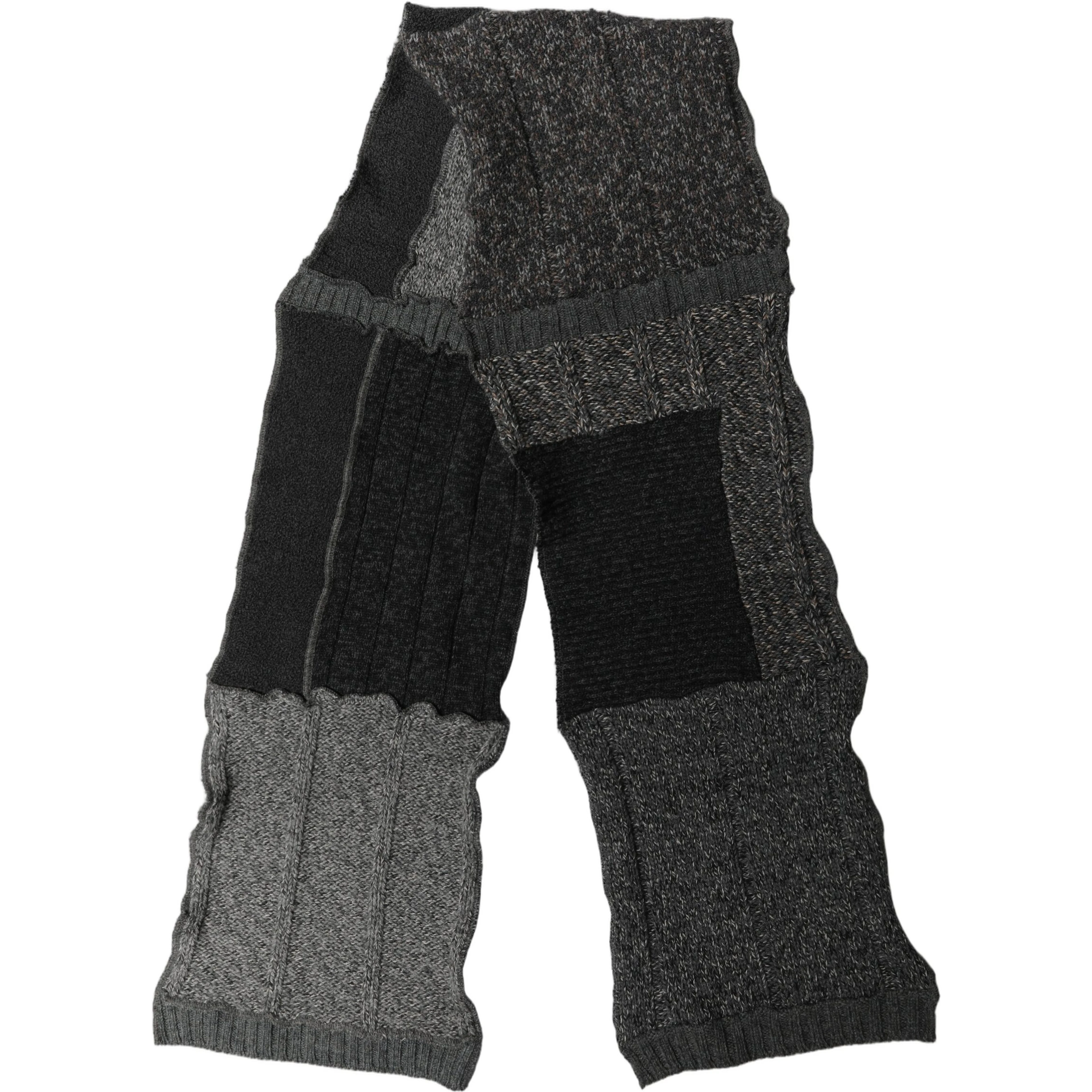 Multicolor Patchwork Wool Knit Shawl Scarf