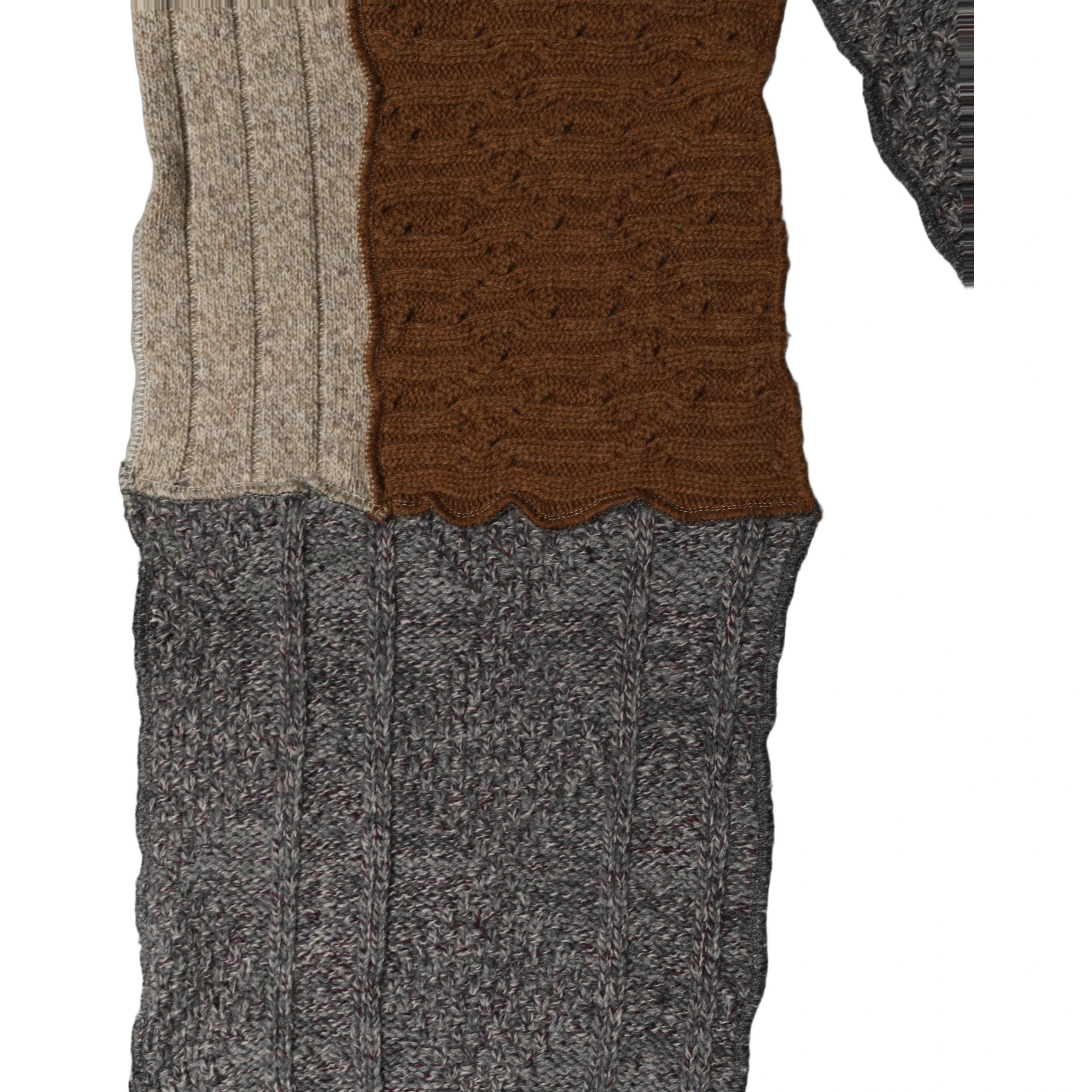 Multicolor Patchwork Wool Knit Shawl Scarf