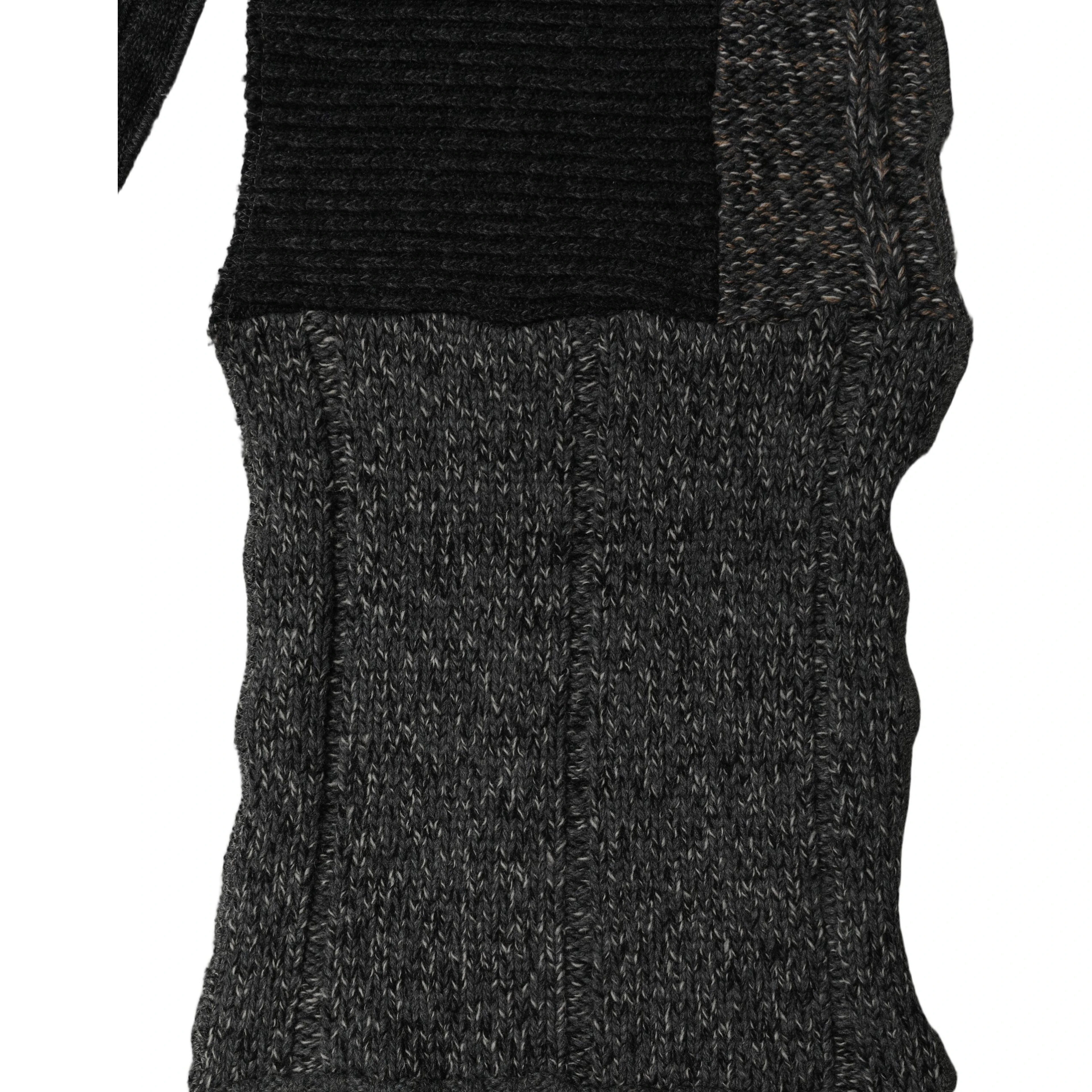 Multicolor Patchwork Wool Knit Shawl Scarf