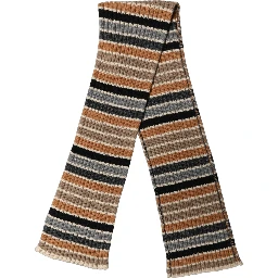 Multicolor Striped Knitted Viscose Shawl Scarf