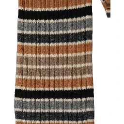 Multicolor Striped Knitted Viscose Shawl Scarf