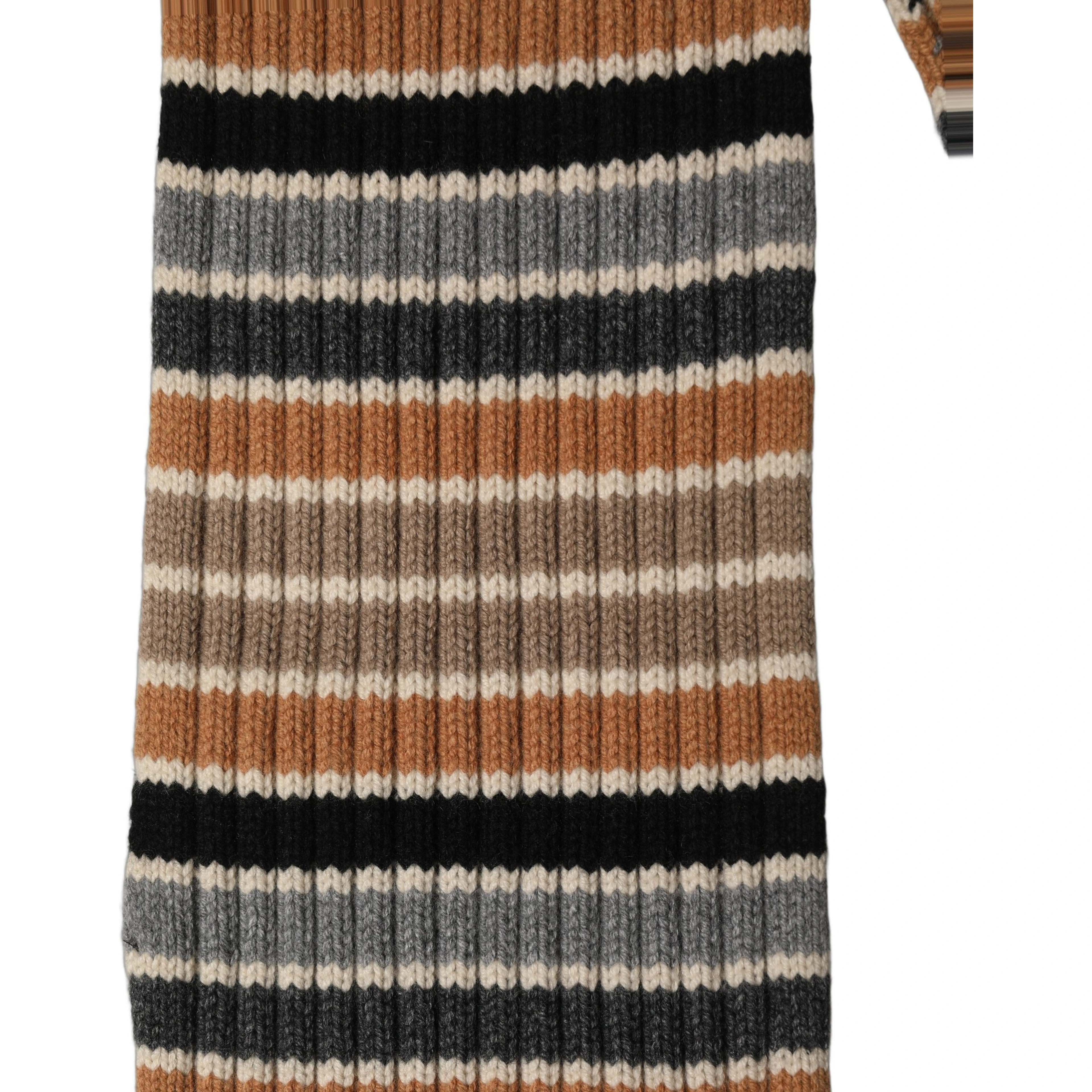 Multicolor Striped Knitted Viscose Shawl Scarf