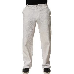 White Cotton StraightLeg Casual Trouser Pants