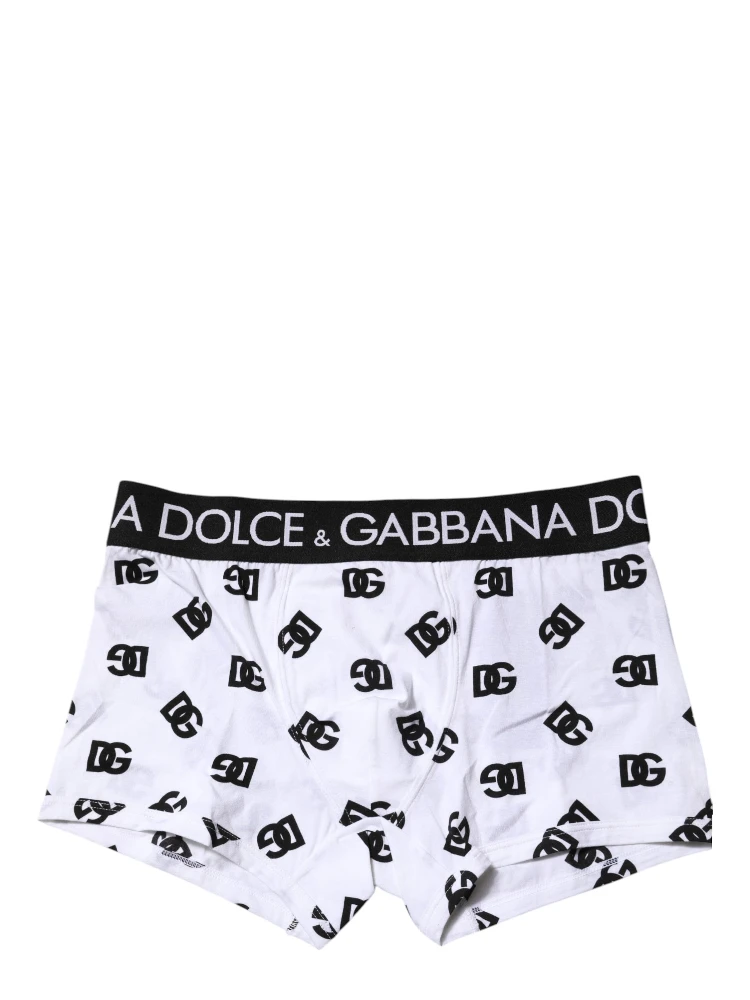 White DG Logo Print Regular Boxer Underwear