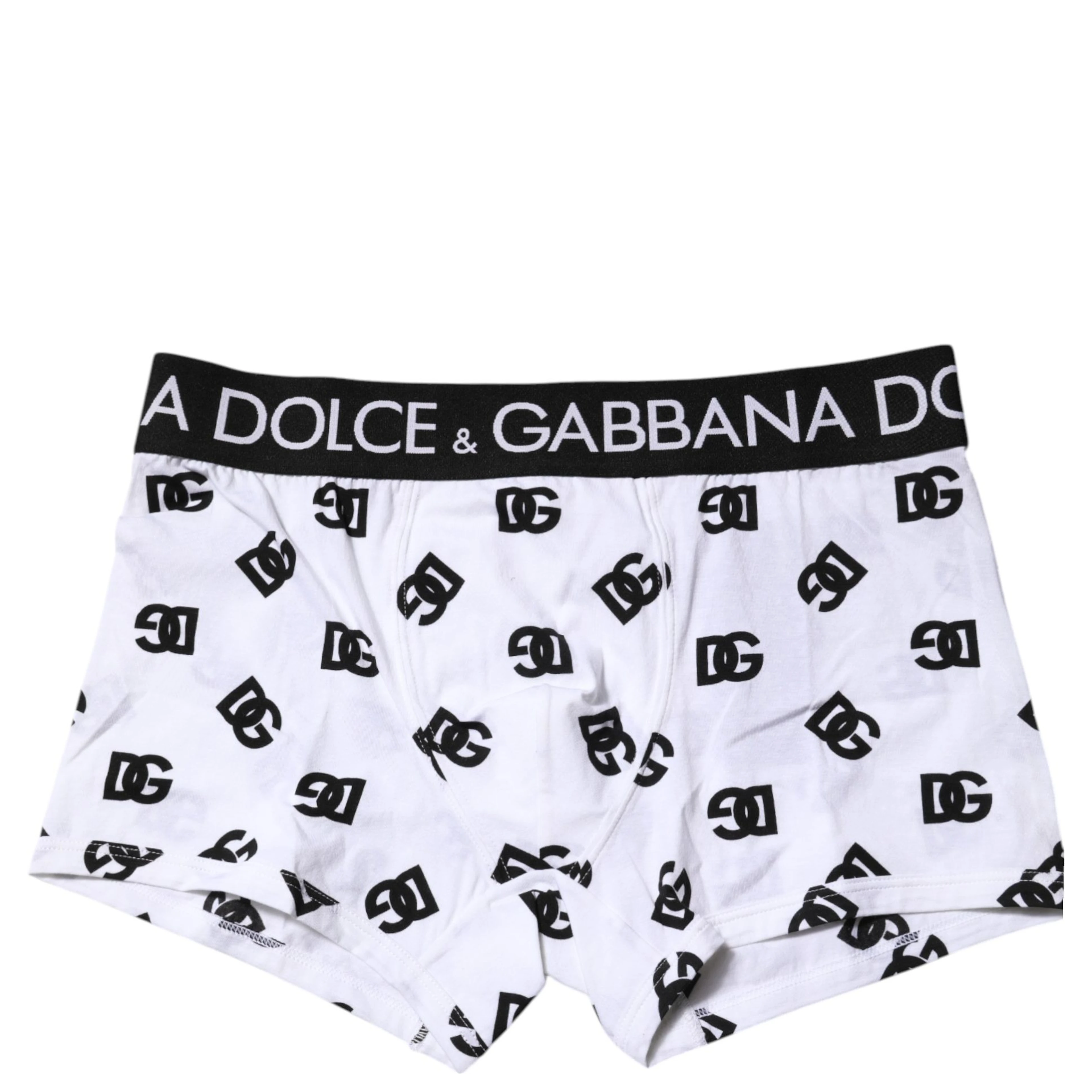 White DG Logo Print Regular Boxer Underwear