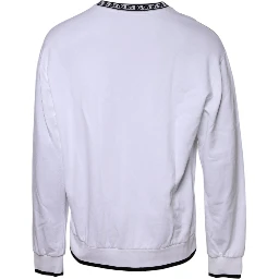 White Cotton DG Crew Neck Sweatshirt Sweater