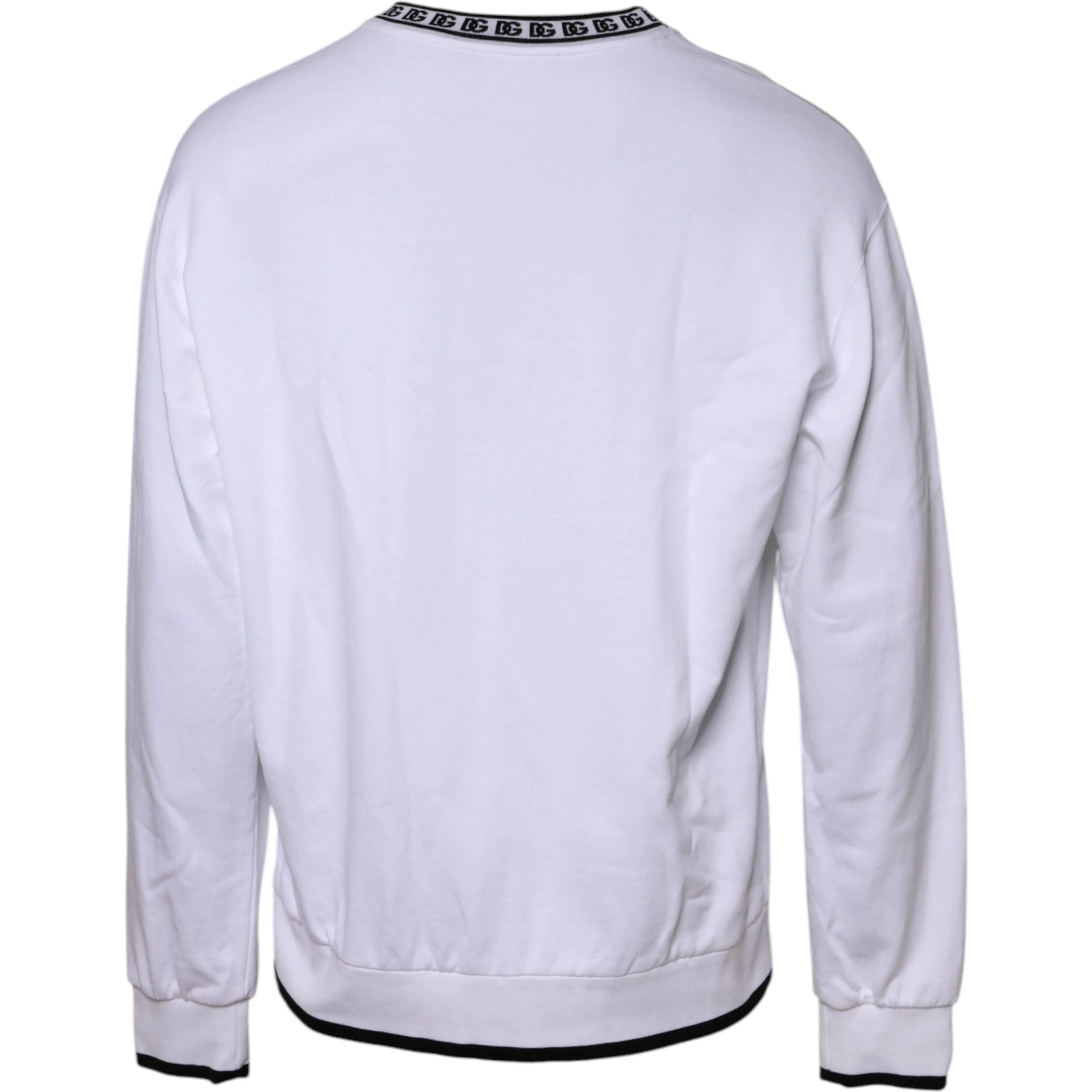 White Cotton DG Crew Neck Sweatshirt Sweater