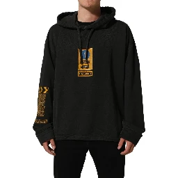 Black Cotton DG Shield Hooded Sweatshirt Sweater