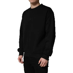 Black Cotton DG Crew Neck Sweatshirt Sweater