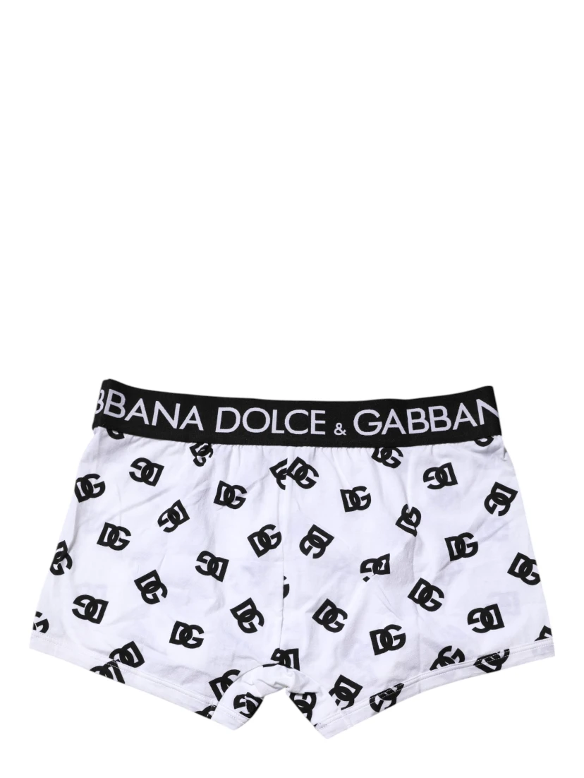 White DG Logo Print Regular Boxer Underwear