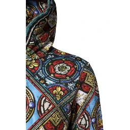 Multicolor Printed Hooded Sweatshirt Sweater