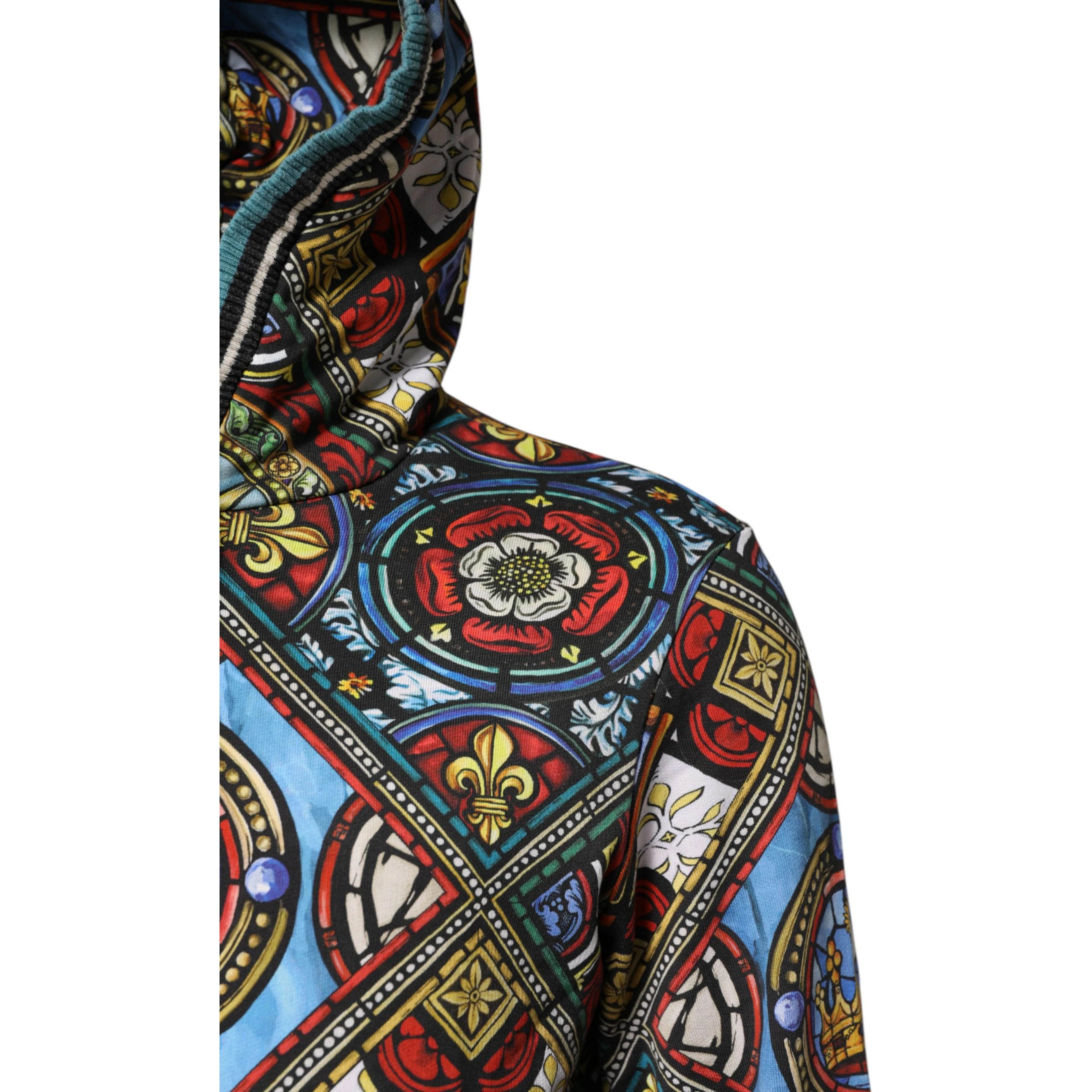 Multicolor Printed Hooded Sweatshirt Sweater