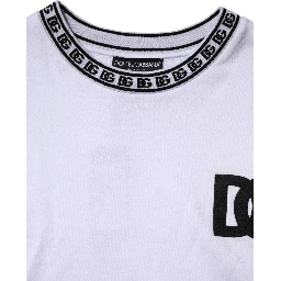 White Cotton DG Crew Neck Sweatshirt Sweater