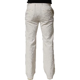 White Cotton StraightLeg Casual Trouser Pants