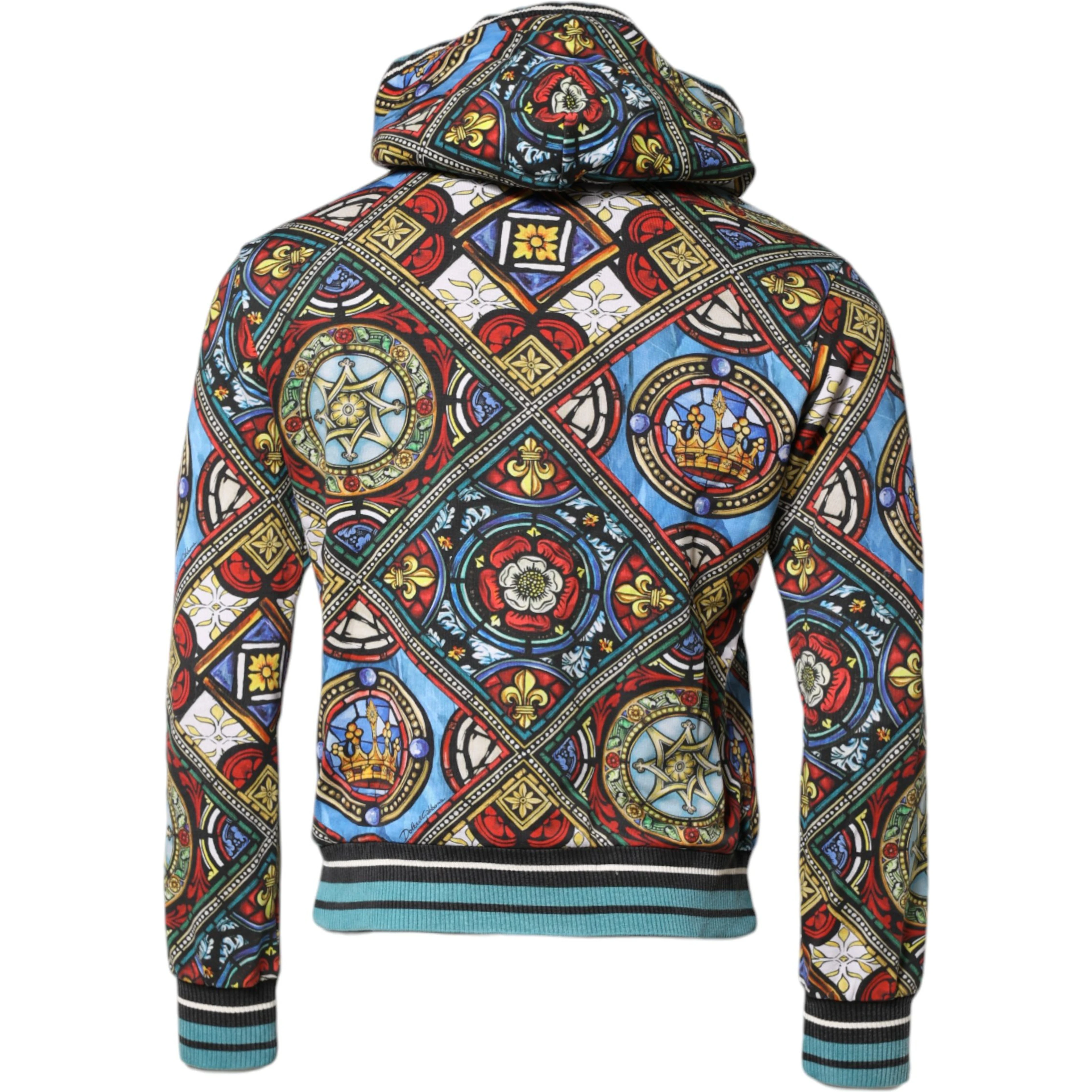 Multicolor Printed Hooded Sweatshirt Sweater