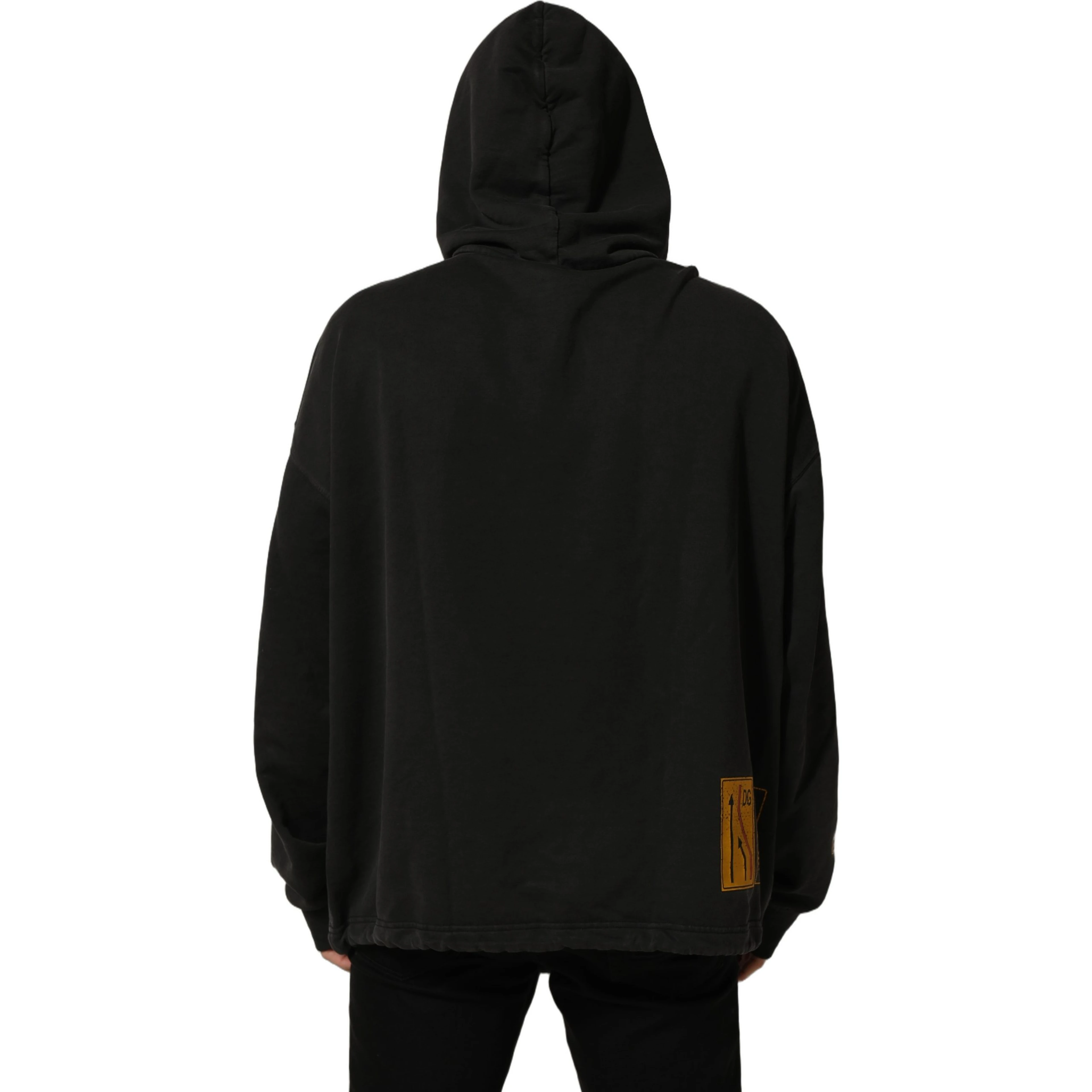 Black Cotton DG Shield Hooded Sweatshirt Sweater