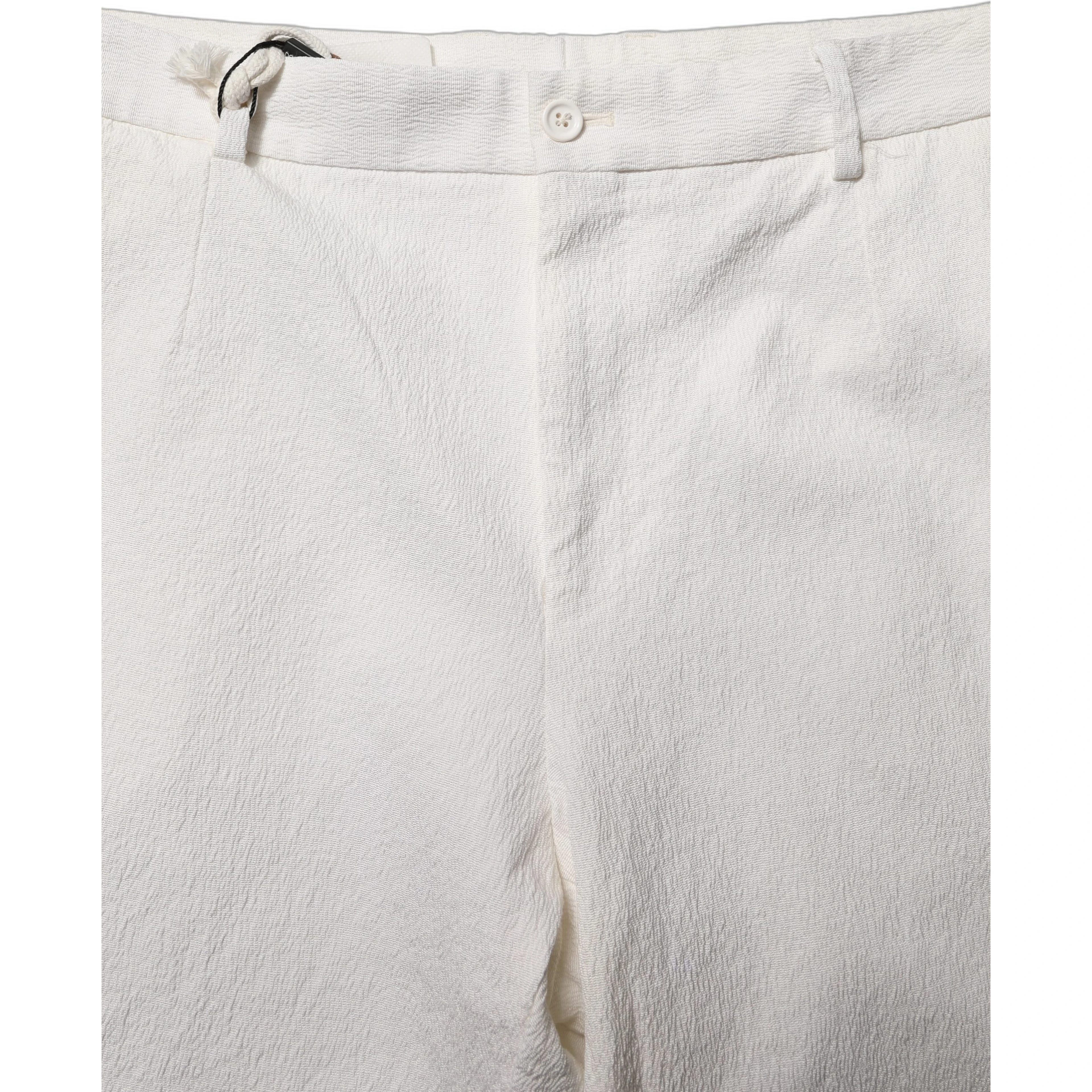 White Cotton StraightLeg Casual Trouser Pants