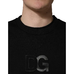 Black Cotton DG Crew Neck Sweatshirt Sweater