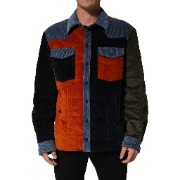 Multicolor Cotton Corduroy ButtonUp Jacket