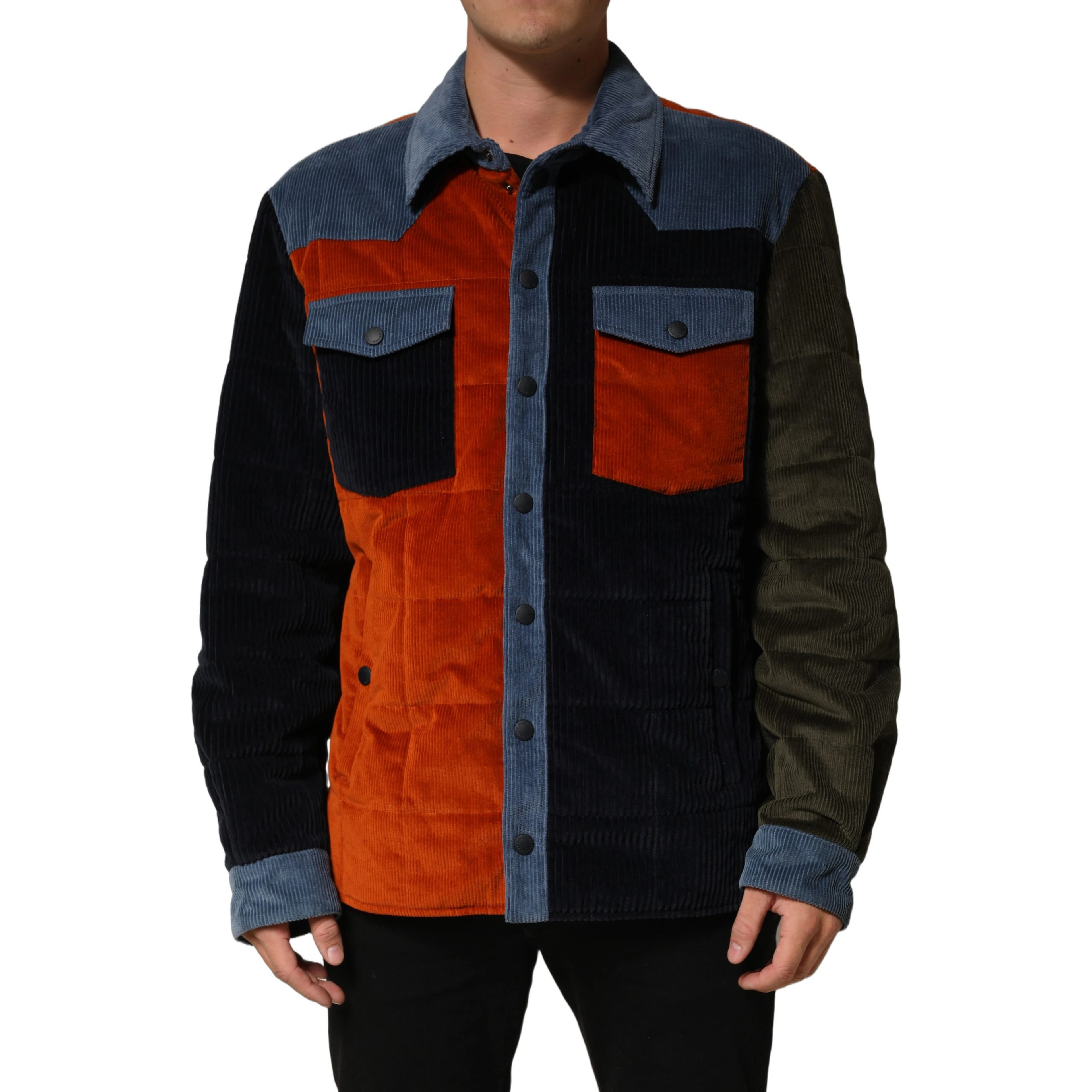 Multicolor Cotton Corduroy ButtonUp Jacket