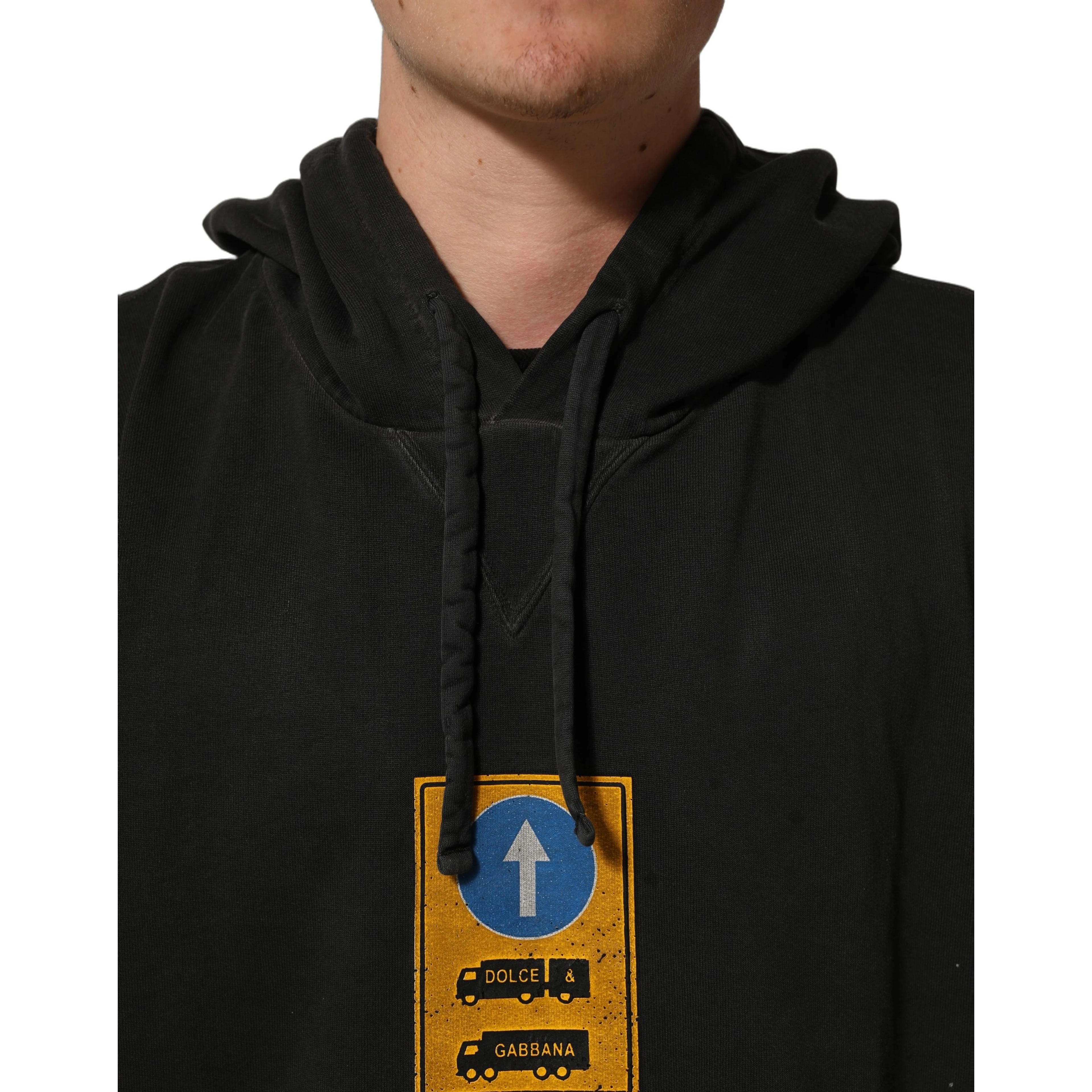 Black Cotton DG Shield Hooded Sweatshirt Sweater