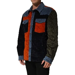 Multicolor Cotton Corduroy ButtonUp Jacket
