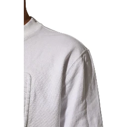 White Logo Embossed Cotton Sweatshirt Sweater