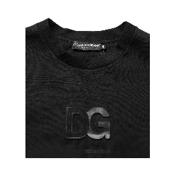 Black Cotton DG Crew Neck Sweatshirt Sweater