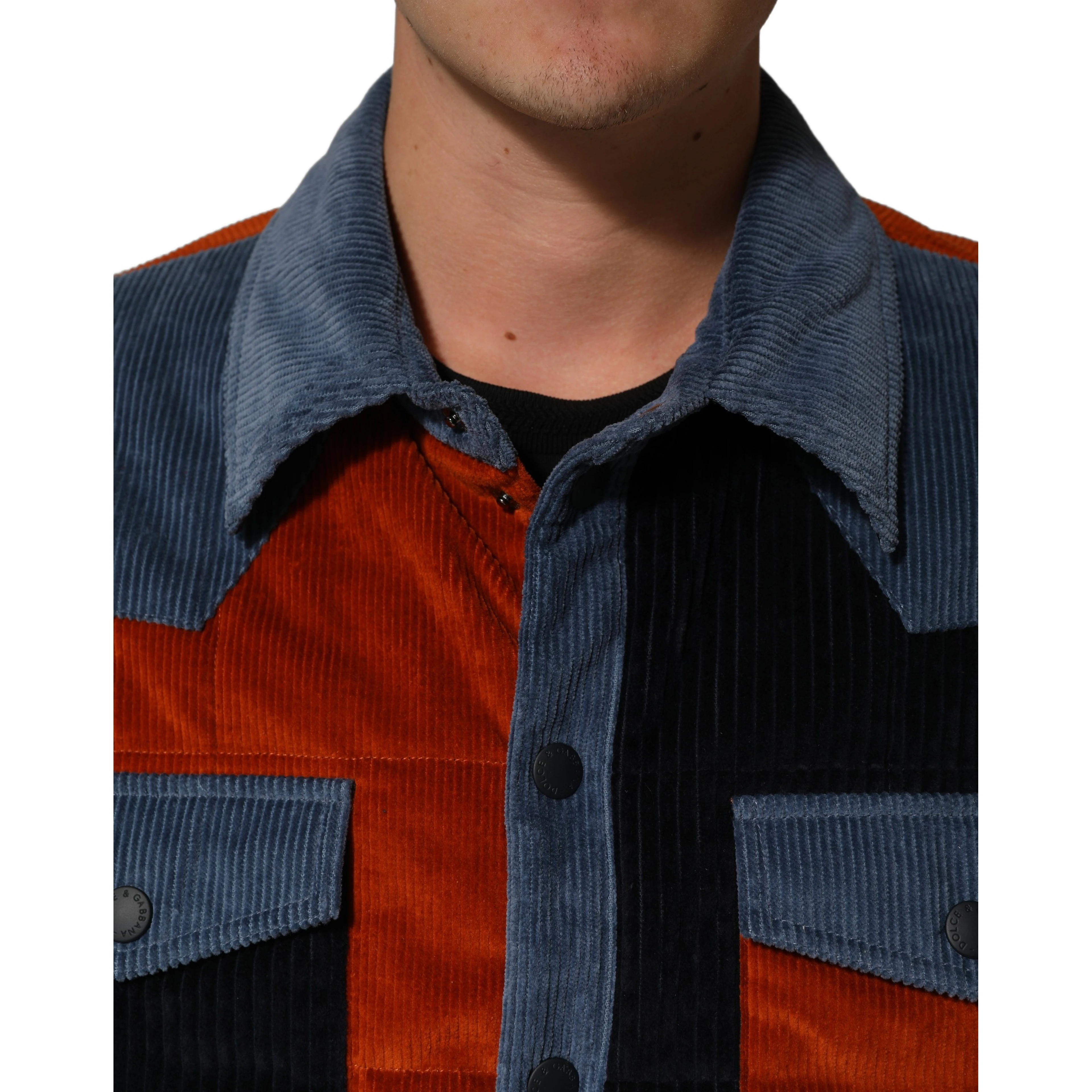 Multicolor Cotton Corduroy ButtonUp Jacket