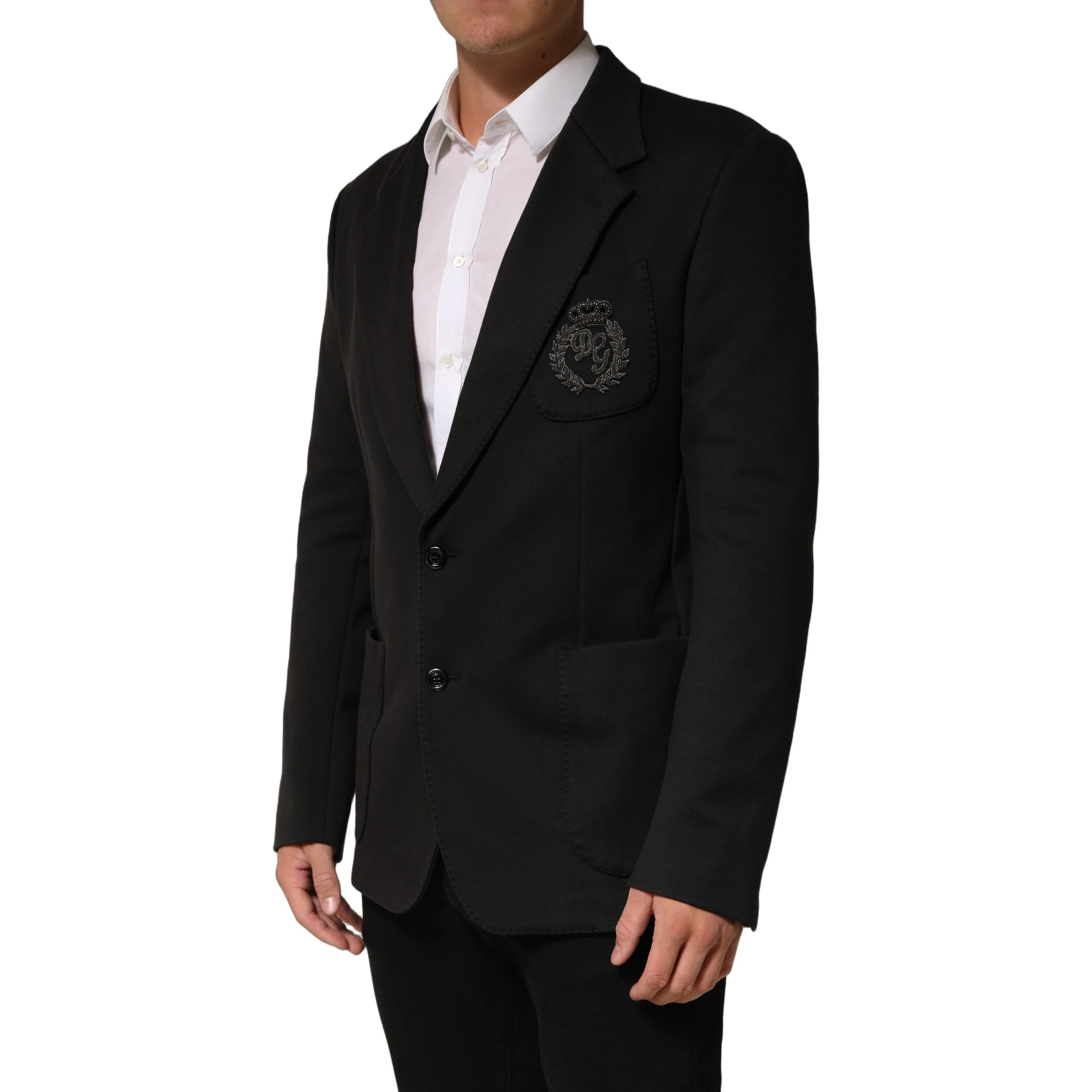 Black Embroidered Single Breasted Jacket