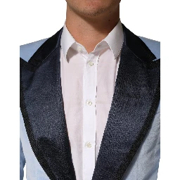 Blue Cotton Formal Single Breasted Jacket