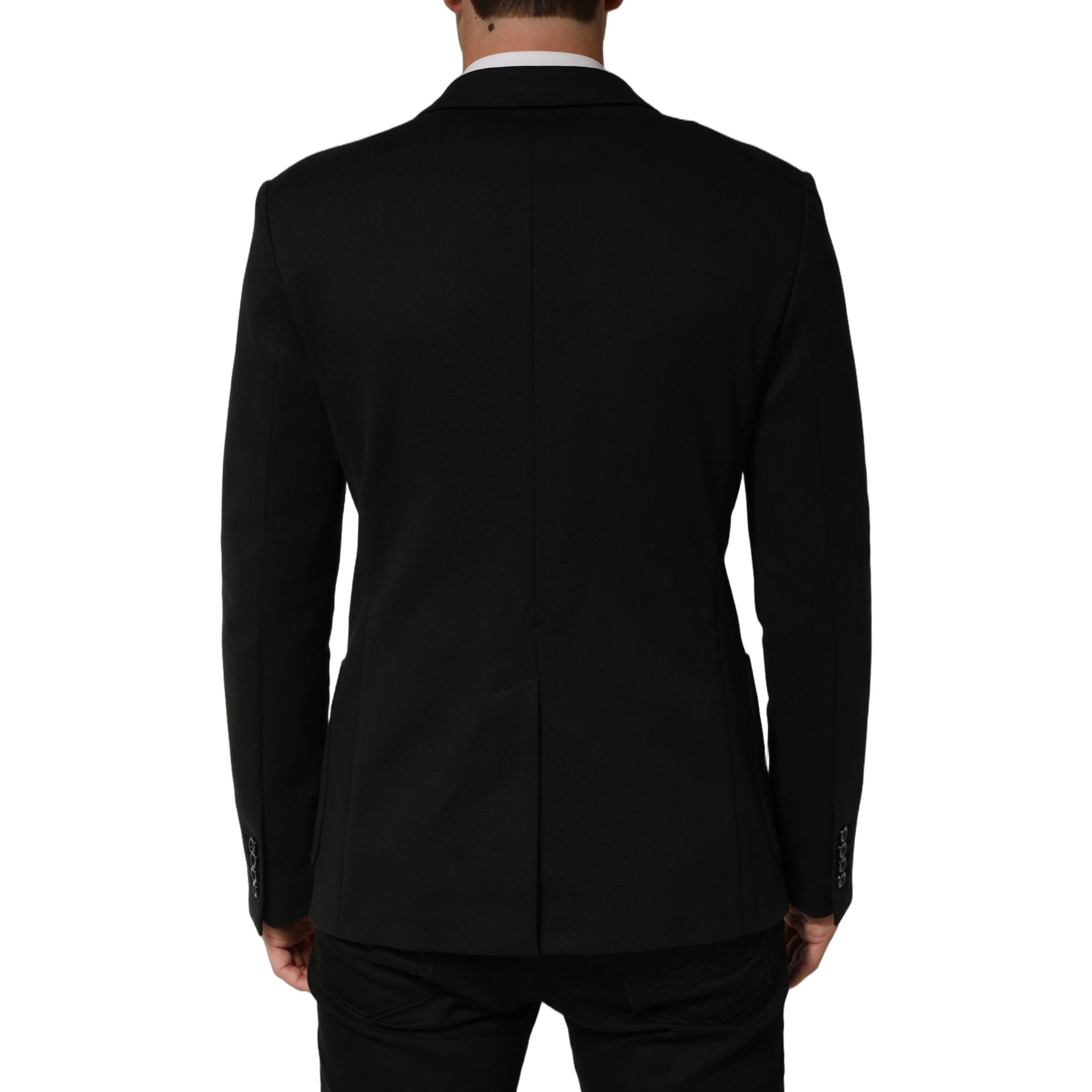 Black Embroidered Single Breasted Men Jacket