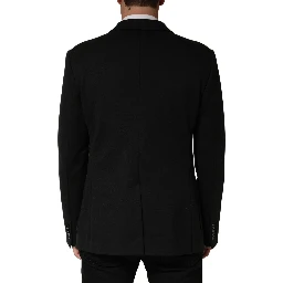 Black Embroidered Single Breasted Jacket