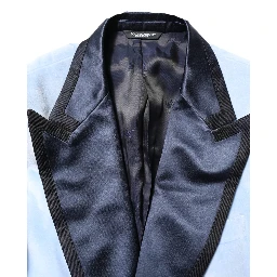 Blue Cotton Formal Single Breasted Jacket