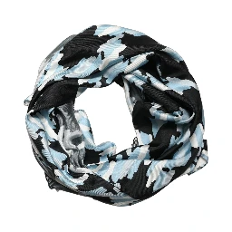 Black Blue Abstract Silk Shawl Stole Scarf