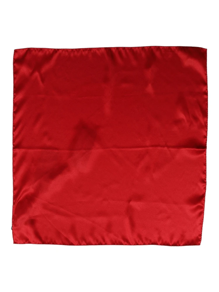 Red Satin Silk Foulard Handkerchief Scarf