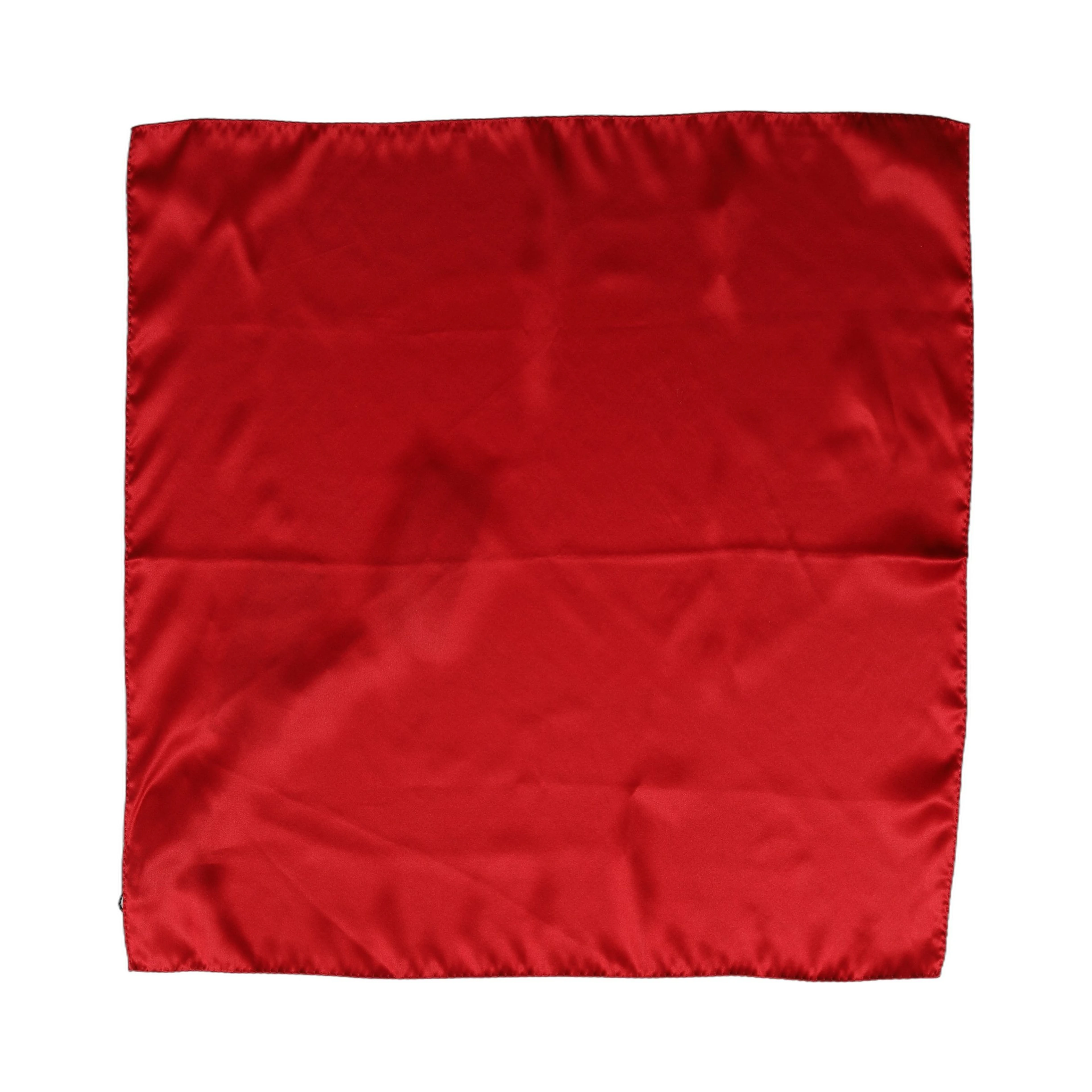 Red Satin Silk Foulard Handkerchief Scarf