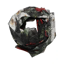 Black Floral Print Cotton Shawl Stole Scarf