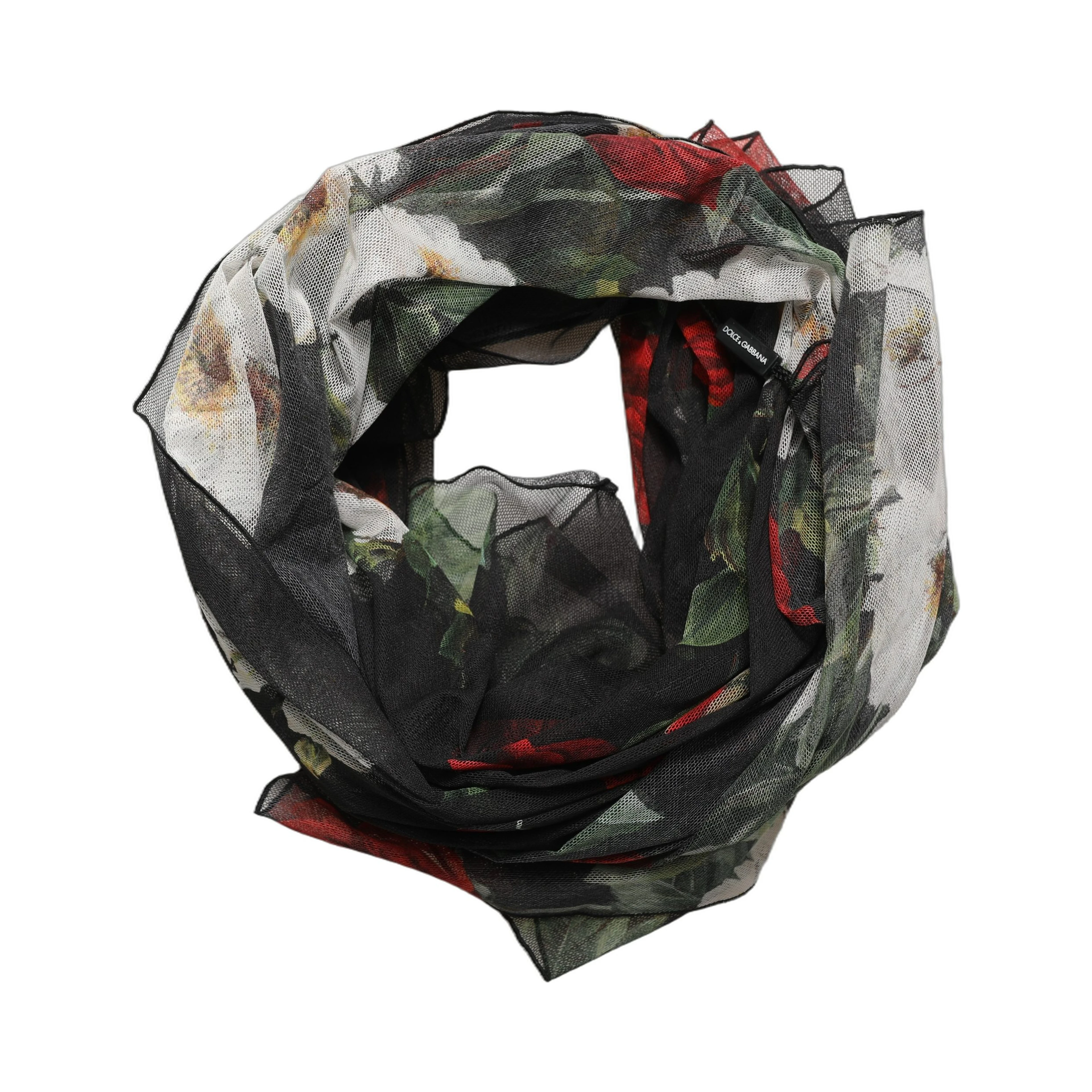 Black Floral Print Cotton Shawl Stole Scarf